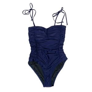 J.CREW Ruched Tie Shoulder One Piece Swimsuit